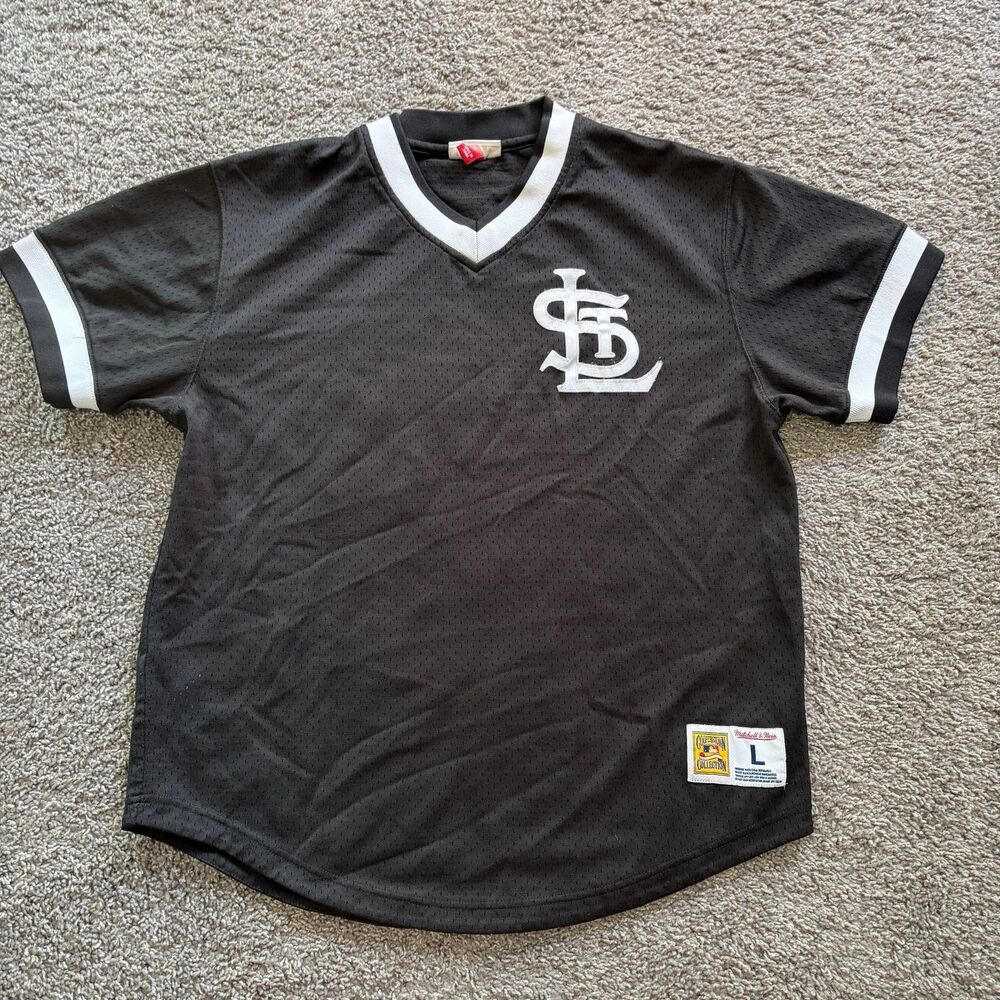 Mitchell & Ness St. Louis Cardinals Mesh Jersey Black Mens Size Large MLB